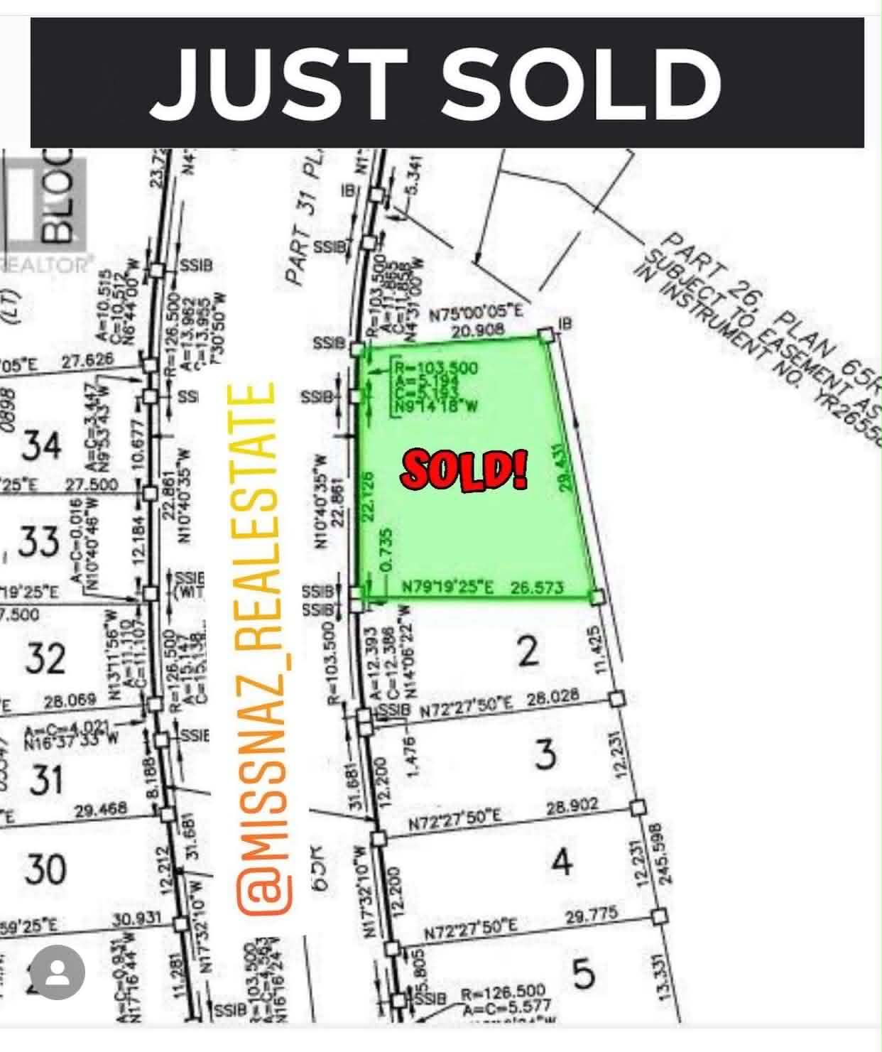 Survey plan of a premium building lot marked just sold